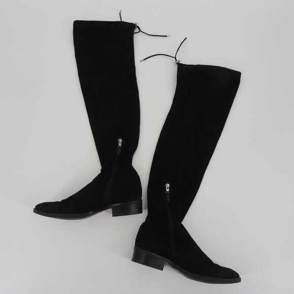 Sam Edelman Womens 8.5 M Paloma Over Knee High Black Drawstring Boots Fabric - Picture 6 of 12
